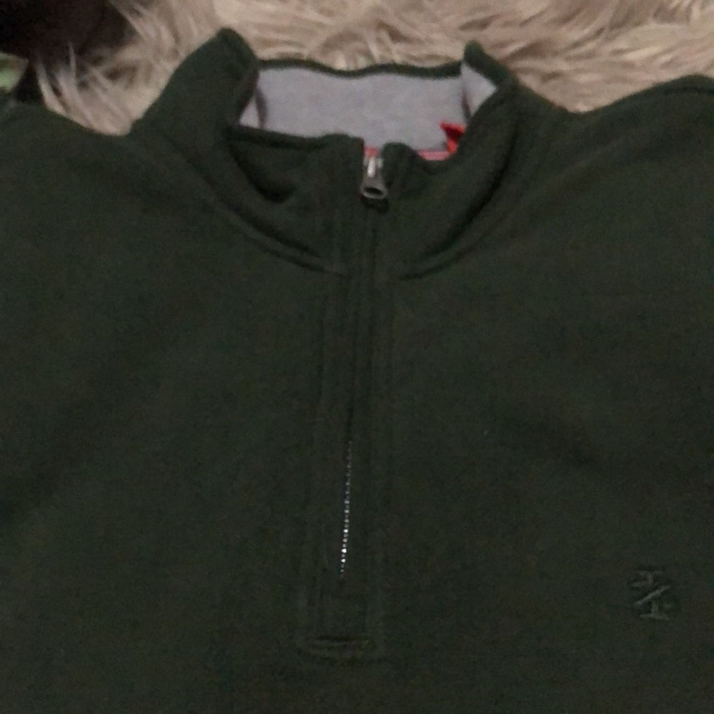 EUC Mens Izod 1/4 Zip Sweatshirt-Sz L-Forest Green-Cotton Blend - Picture 4 of 14